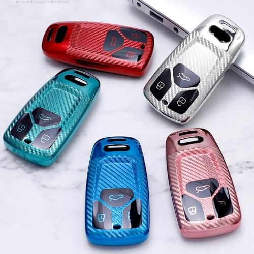 Soft TPU Car Key Cover Case Key Case for AUDI A4 B9 Q5 Q7 TT TTS 8S 2016 2017 Car Smart Remote Car Styling Accessories