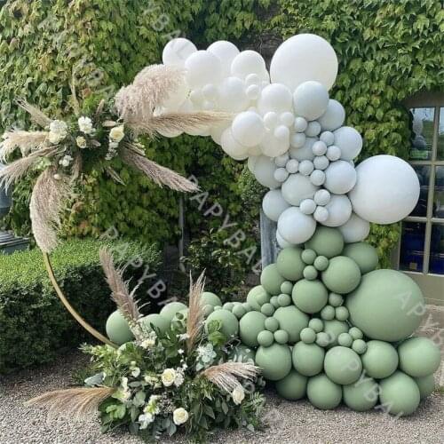 145Pcs Avocado Green Balloon Set Macaron Blue White Arch Garland Balloons Kit Wedding Birthday Party Decor Baby Shower Globos