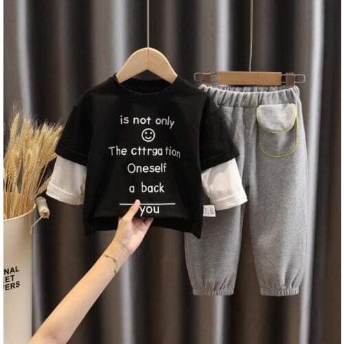 Autumn Baby Boy Clothes Children Letter Top+Pants 2 Pieces Kids Fashion Fall Newborn Sport Suits Track suit 0 1 2 3 4 Years