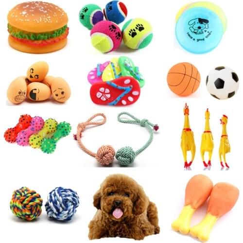 Rubber Squeak Toy for Dog Screaming Chicken Chew Bone Slipper Squeaky Ball Dog Toys Tooth Grinding Training Pet Toy Supplies