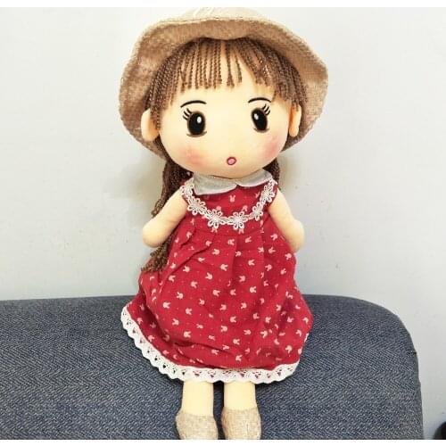 Girl Sleeping Pillow Children Plush Toy Cute Doll Kids Stuffed Birthday Gift