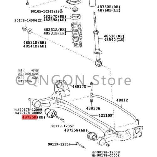 CAR suspension arm axle rubber sleeve (rear) 2009- 2015 Toy ot aPRI US PRI US(PLUG-IN) LEA SE suspension arm axle rubber sleeve