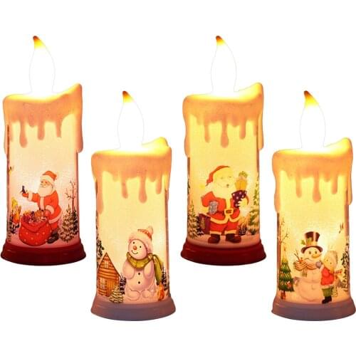 Christmas Flameless Candles Lights Battery Operated Electric LED Decorative Candle Lamps Halloween Nightlight Warm Light