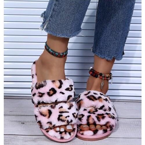 Fluffy Slippers Women Cozy Faux Fur Indoor Floor Slides Flat Soft Furry Shoes Women Home Slippers Female Winter Warm Flip Flops