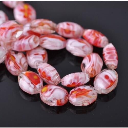 10pcs 16x12mm Flat Oval Shape Faceted Lampwork Glass Loose Crafts Beads Wholesale lot for DIY Jewelry Making Findings