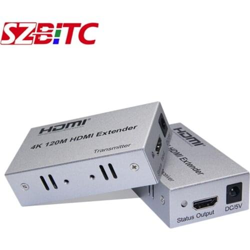 SZBITC 4K 120M HDMI Extender full HD HDMI Cable Cat5e/Cat6 Network Cable Extension TX RX Transmitter Receiver