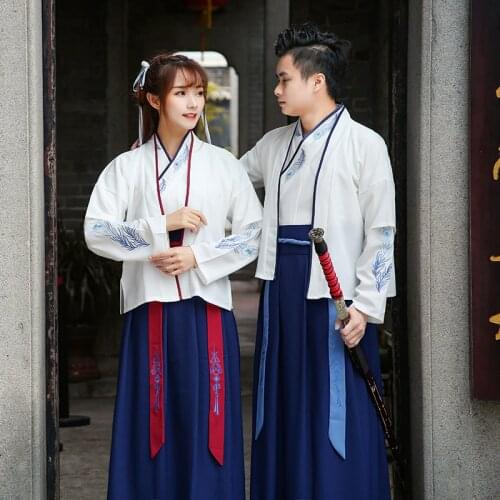 Traditional Ancient Chinese Costume Women Men Performance Outfit Tang Dynasty Swordsman Folk Suit Cosplay Halloween Party Hanfu