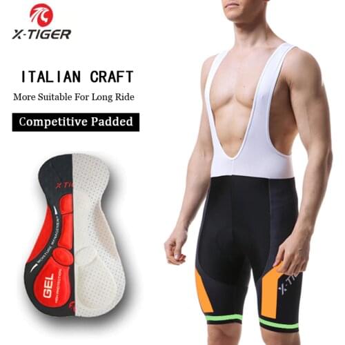 X-Tiger 2020 Pro Cycling Shorts 5D Silicone GEL Pad 100% Lycra Cycling Bib Shorts MTB Bike Shorts Bicycle Cycling Bib Tights