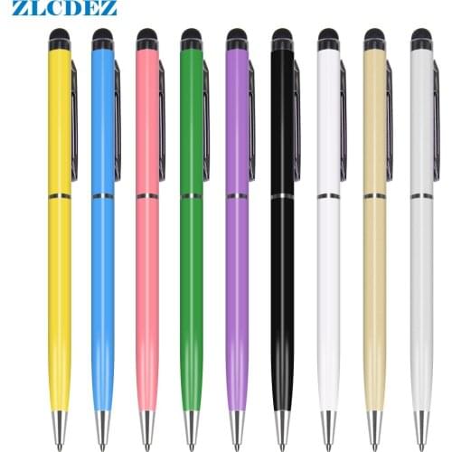 High quality 0.7MM Refill 2 In 1 Capacitive Touch Screen universal Stylus Ball Point Pen For Touch Screen 100pcs/Lot