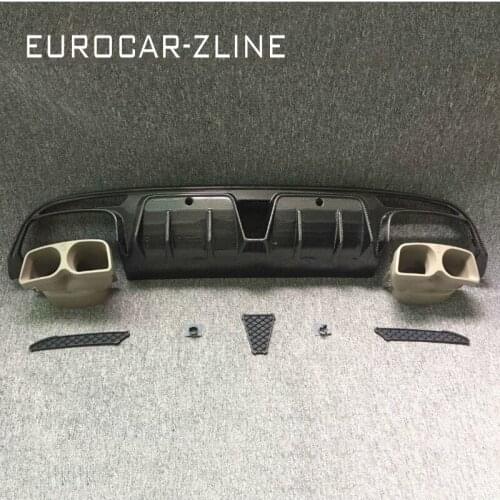 H 2014 year B style carbon fiber C-CLASS W205 C63 C63S rear diffuser with exhaust tips W205 rear diffuser