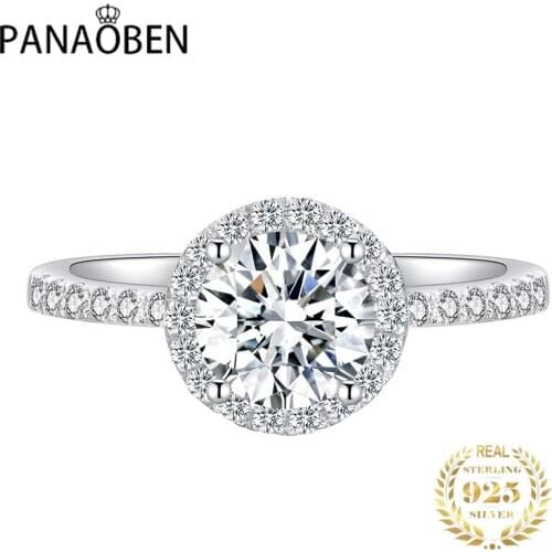 925 Sterling Silver Rings for Women Luxury Jewelry 2ct Diamond Engagement Ring Wedding Party Elegant Exquisite Classic Trendy