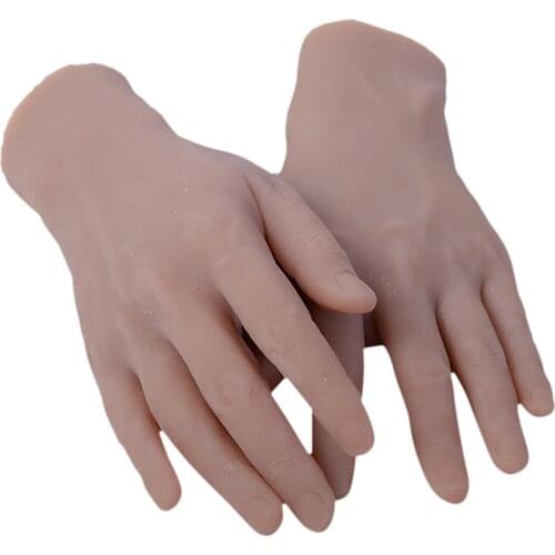 1 Pair Natural Soft Tattoo/Nail Art Practice Mannequin Mens Fake Hands