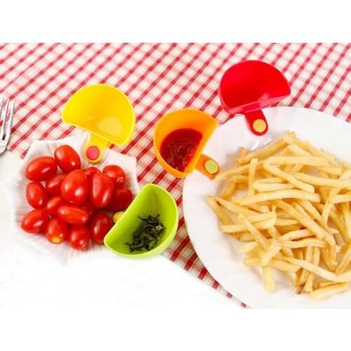 1PC Dip Clips Kitchen Bowl kit Tool Small Dishes Spice Clip For Tomato Sauce Salt Vinegar Sugar Flavor Spices LB 512