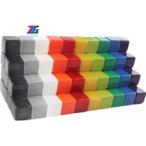 10pcs/set high quality 16mm d6 blank dice smooth surfaces for custom printing or engraving logo red balck Multicolor Blank