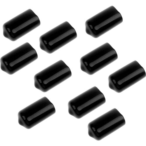 10 Pieces Snooker Cue Stick Tip Protective Cover Case Black - Snooker Cue Accessories