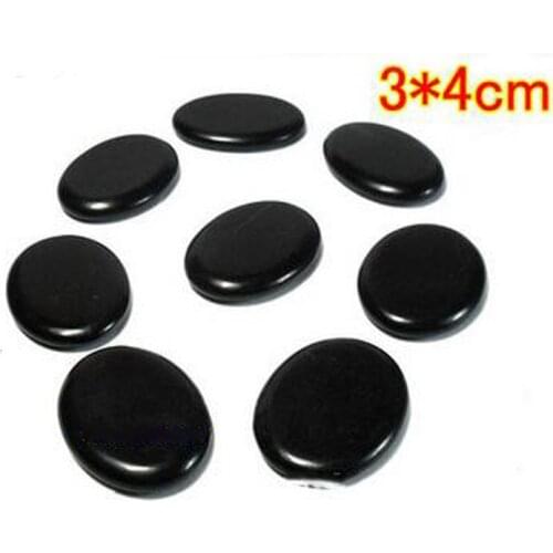 12 PCS 3*4 cm Lava Natural Massage Stones Energy Therapy Set Body Back Face Relax SPA Beauty Oil Massage