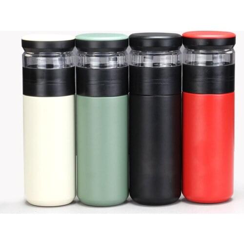520ML Stainless Steel Thermos Bottle With Filter Tea Cup Vacuum Flask Portable Travel Bottle Business Water Cup