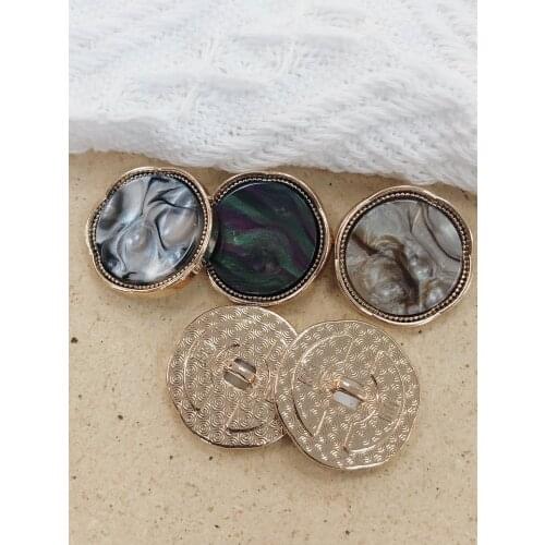 6pcs 25 23 18mmGold Metal Women Coat Buttons For Clothing Garment Decorative Large Vintage Buttons Sewing Accessories Wholesale