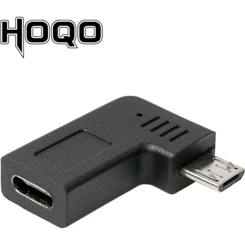 Right Angle Micro USB Male to Type C Female Adapter 90 Degree Microusb USBC Conventer Data Sync Charge Converter For Samsung s10