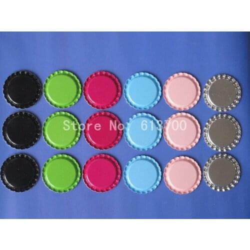 Free Shipping 300 pcs/lot Flat Both Side Colored Flattened Bottle caps For Craft Hairbow Jewelry Accessories Bottlecaps Pendant