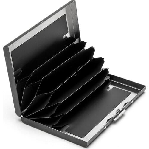 BISI GORO Business Slim Anti Protect Credit Card Holder Rfid Wallet Stainless Steel Metal Card Case Fashion 2021 For Men & Women