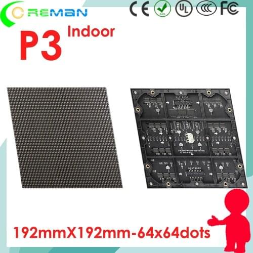 Big discount P3 led matrix module rgb full color for led sign board / p3 led video wall screen module 192mm*192mm 64*64 p2 p2.5