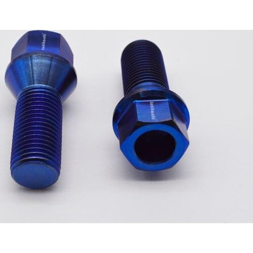 Wheel hub bolt M14*1.5*28 blue cone seat