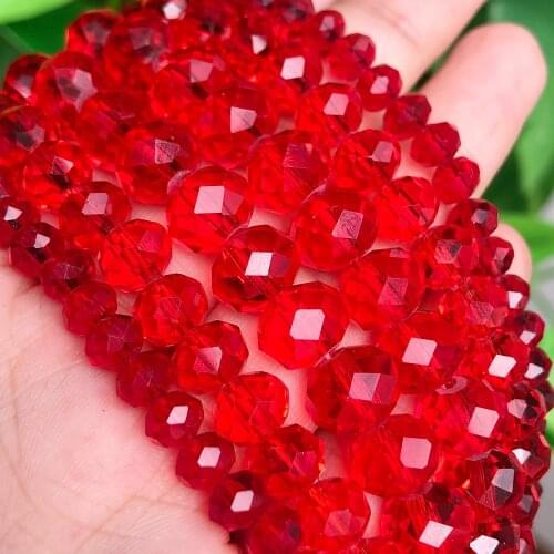 Wholesale 4/6/8/10/12mm Red Austria Crystal Beads Jewelry Faceted Crafts Loose Spacer Beads For DIY Jewelry Making