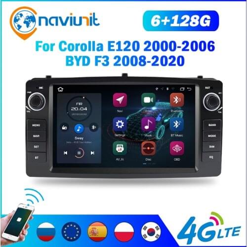 Carplay 2 din android 10 car radio with screen For Toyota Corolla Altis E120 BYD F3 2000-2020 Multimedia video players bluetooth