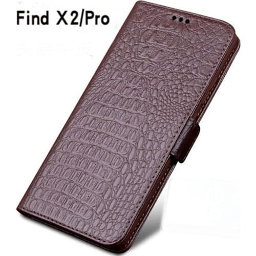 Genuine Leather flip phone Case For Oppo Find x2 X 2 case back For Oppo Find X2 pro case back cover Shell X2pro