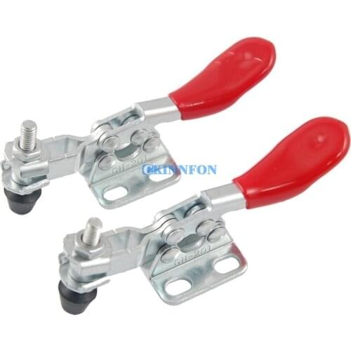 DHL 200PCS 27Kg 60 Lbs Holding Capacity U Bar Metal Horizontal Toggle Clamps (Color: Red & Silver)