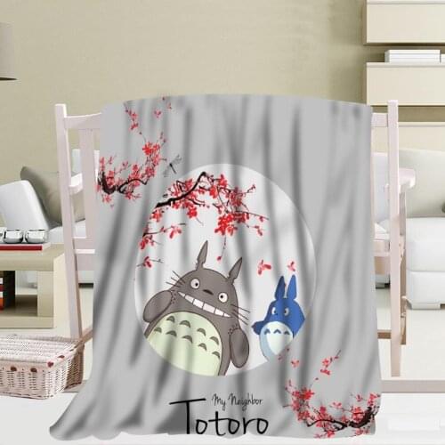 Custom Totoro Travel Blanket Home TV Casual Relax for Family Soft Fluffy Warm Blanket
