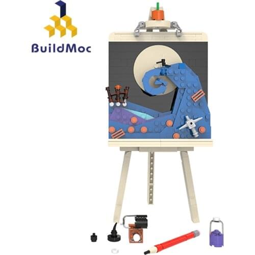Buildmoc Ideas Art Christmas Fright Night Painting Drawing Board Building Blocks Halloween Toys Gift