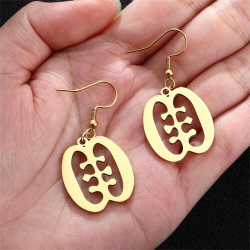 Ethnic Jewelry African Symbol Earrings Stainless Steel Adinkra Gye Nyame Drop Earrings For Women Bridesmaid Gift