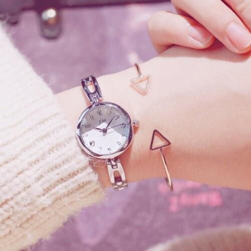 Geometric Surface Fashion Women Quartz Watch Simple Silver Stainless Steel Female Clock Small Ladies Bracelet Wristwatches