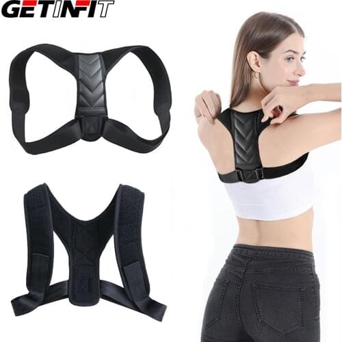 Getinfit Braces Supports Belt Adjustable Back Posture Corrector Clavicle Spine Back Shoulder Lumbar Brace Support Belt