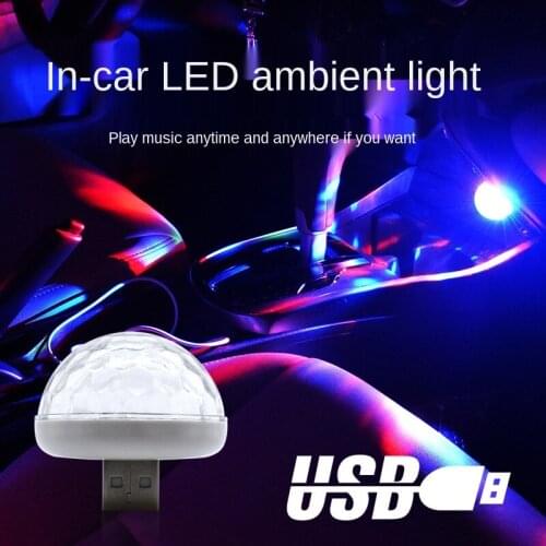 Voice control magic ball lamp RGB mobile phone Android Apple usb crystal magic ball mini lantern car dj stage lamp