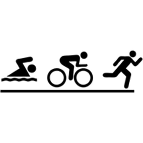 18.1CM*5.3CM Interesting Triathlon Sports Vinyl Car Sticker Silhouette Decor S9-0687