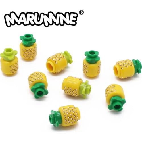 Marumine MOC Pineapple With Leaf mini Fruit Farm Plant Construction 3626 cpb1018 DIY Building Bricks With Printing Classic Toys