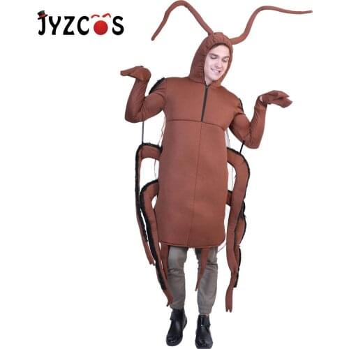 JYZCOS Halloween Costume Men Adult Cockroach Costume Fantasia Funny Adult Cosplay Animal Insect Christmas Carnival Party