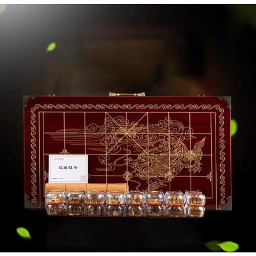 Creative Crystal Pieces Chess Large Wooden Board Luxury High-end Box Chess Set Chinese Jogo De Tabuleiro Family Games EK50QL