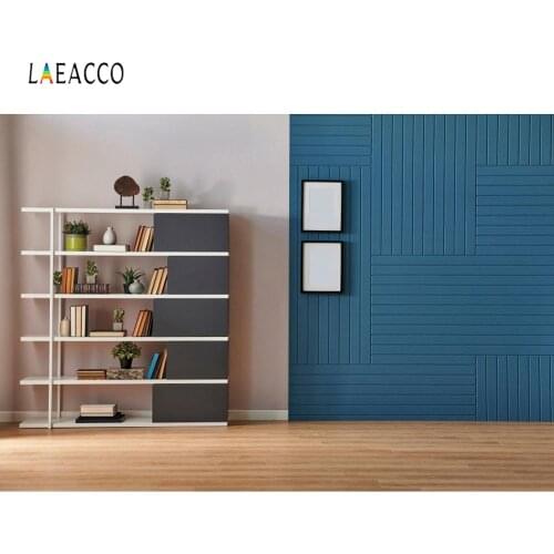 Laeacco Photographic Backdrop Interior Bookshelf Modern Room Wooden Floor Customize For Photography Backgrounds For Photo Studio