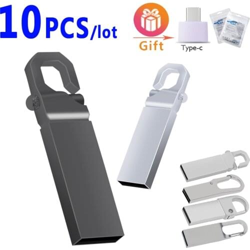 10pcs/lot usb 2.0 metal pen drive 8gb 16gb 32gb 64gb 128gb usb flash drive flash usb stick memorias usb on key 2.0 memory stick