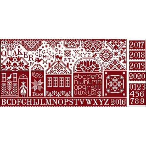 Monochrome Quaker Puzzle Halloween Street Counted Cross Stitch 11CT 14CT 18CT DIY Cross Stitch Kit Embroidery Needlework Sets