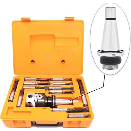 NT40 M16 adapter thread Arbor F1 -12 50mm boring head and 9pcs 12mm boring bars, boring head set boring tool