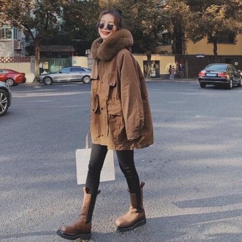 Hooded Parkas Winter Jacket Women Fur Collar Coat Warm Jackets for Women 2021 Lady Short Casual Clothes Jaqueta Feminina HLY200