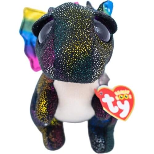 New Ty Beanie 6" 15 cm Big Eyes Black Dragon Stuffed Cute Toy Collection Plush Doll Birthday Presents for Children Kids Friend