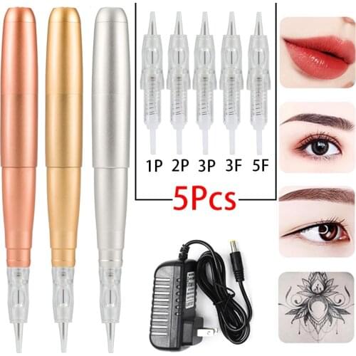 Professional Eyebrows Tattoo Machine Microshading Wireless Permanent Makeup Tattoo Pen Gun Micropigmentation Device Eyebrow Lip