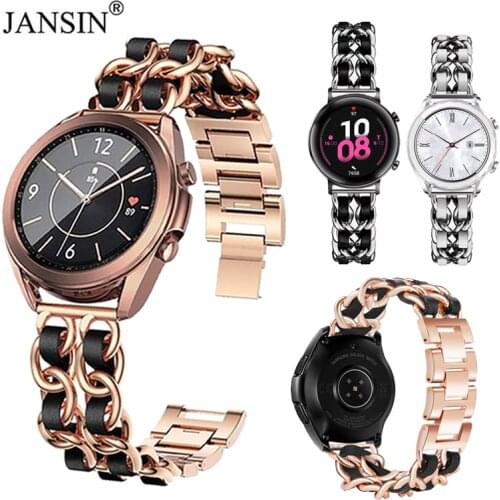 22mm Watch Band For Samsung Galaxy Watch 46mm S3 45MM Chain Link Bracelet For Huawei Watch gt gt2e gt2 pro Strap GTR 47MM Belt