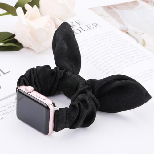 Women Scrunchie Elastic Strap for Apple Watch 38mm 40mm for Apple Watch 5 Band 44mm 42mm Butterfly Bracelet Iwatch Series 6 4 3